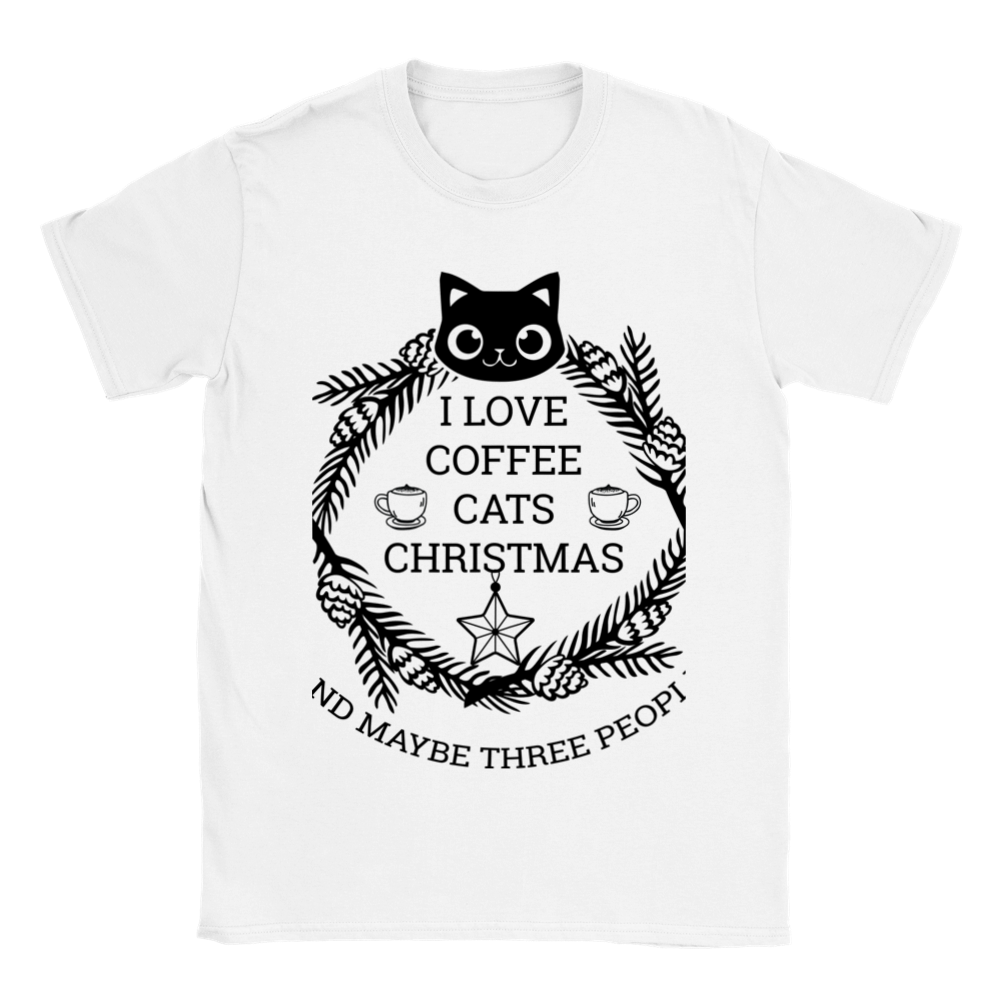 I Love Coffee Cats Christmas And MAybe Three People Classic Unisex Crewneck T-shirt