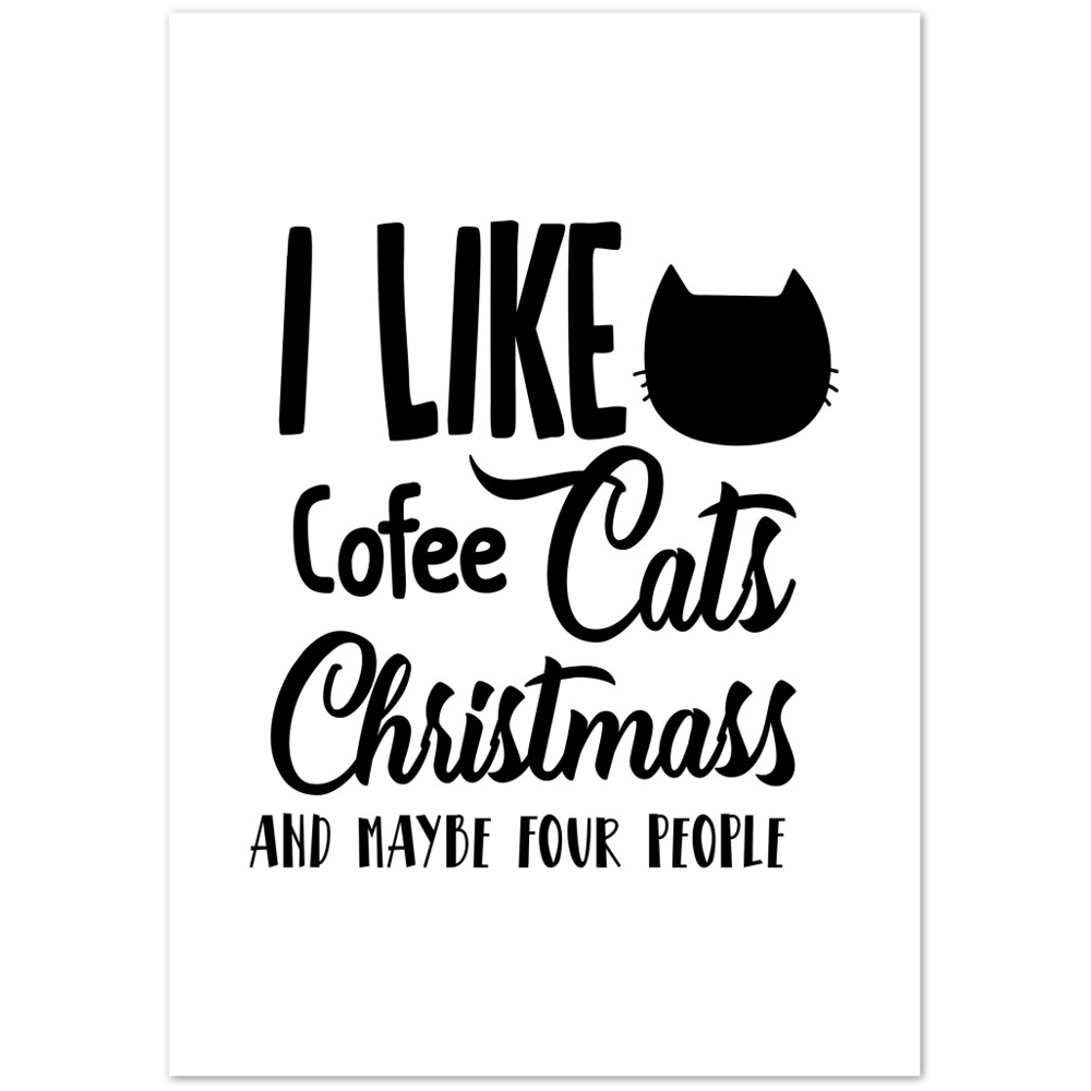 I Like Coffee Cats Christmas Premium Matte Paper Poster