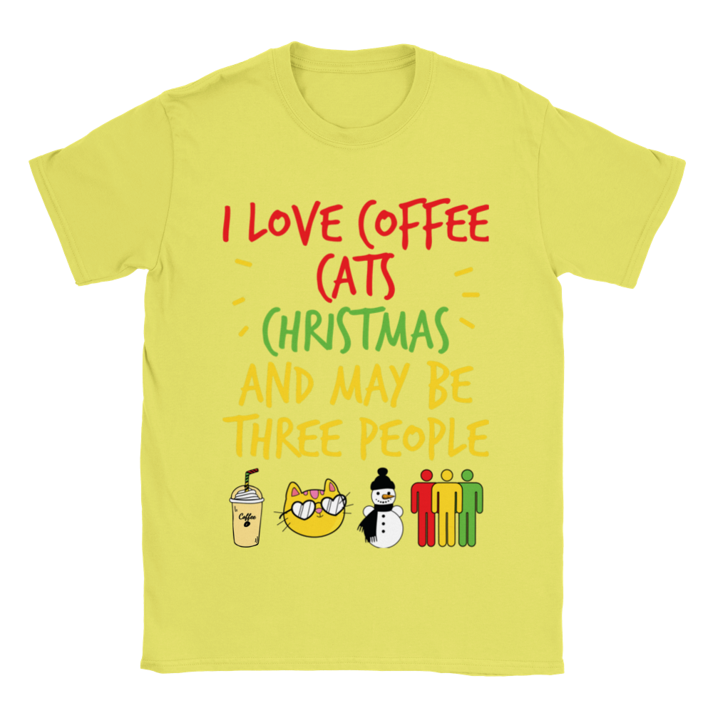 I Love Coffee Cats Christmas And MAybe Three People Classic Unisex Crewneck T-shirt