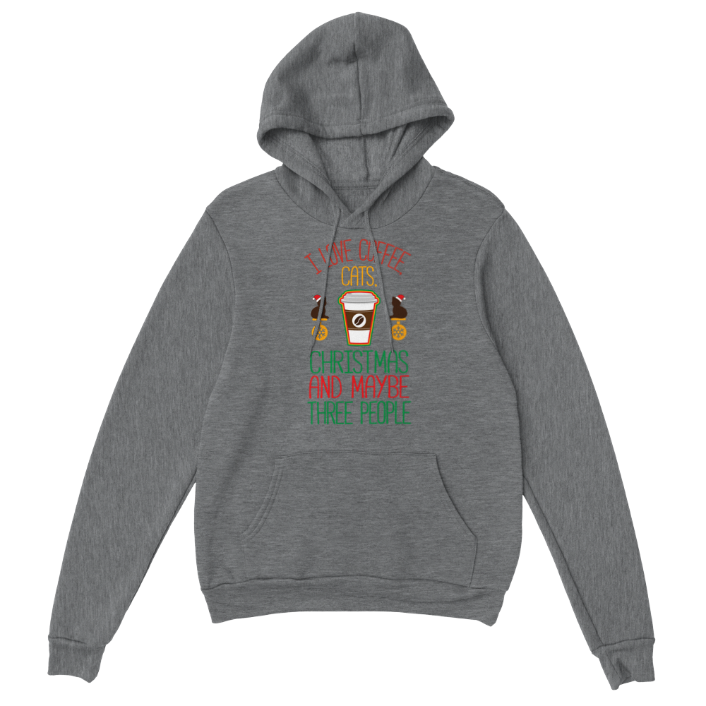 I Love Coffee Cats Christmas And MAybe Three People Classic Unisex Pullover Hoodie