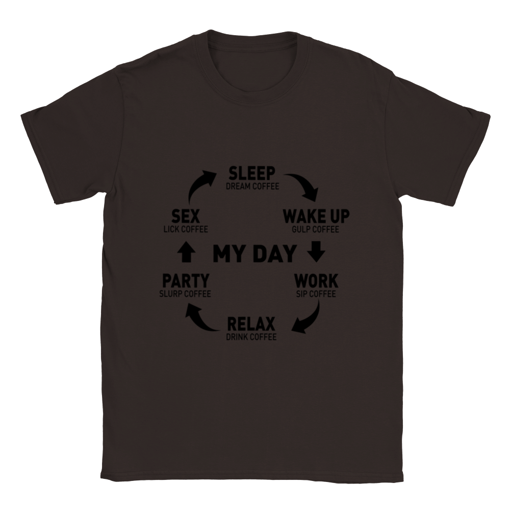 My Day Dream Coffee Gulp Coffee Sip Coffee Drink Coffee Slurp Coffee Lick Coffee Classic Unisex Crewneck T-shirt