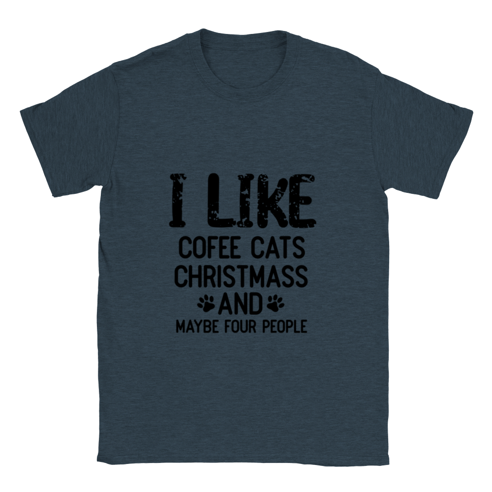 I Like Coffee Cats Christmas Classic Unisex Crewneck T-shirt