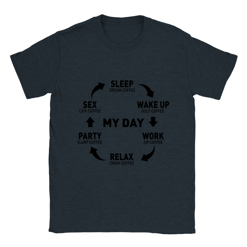 My Day Dream Coffee Gulp Coffee Sip Coffee Drink Coffee Slurp Coffee Lick Coffee Classic Unisex Crewneck T-shirt