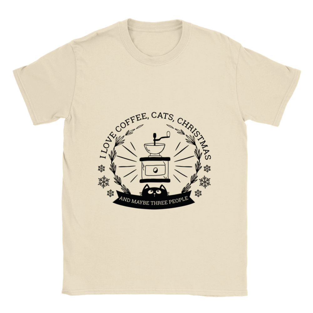 I Love Coffee Cats Christmas And MAybe Three People Classic Unisex Crewneck T-shirt