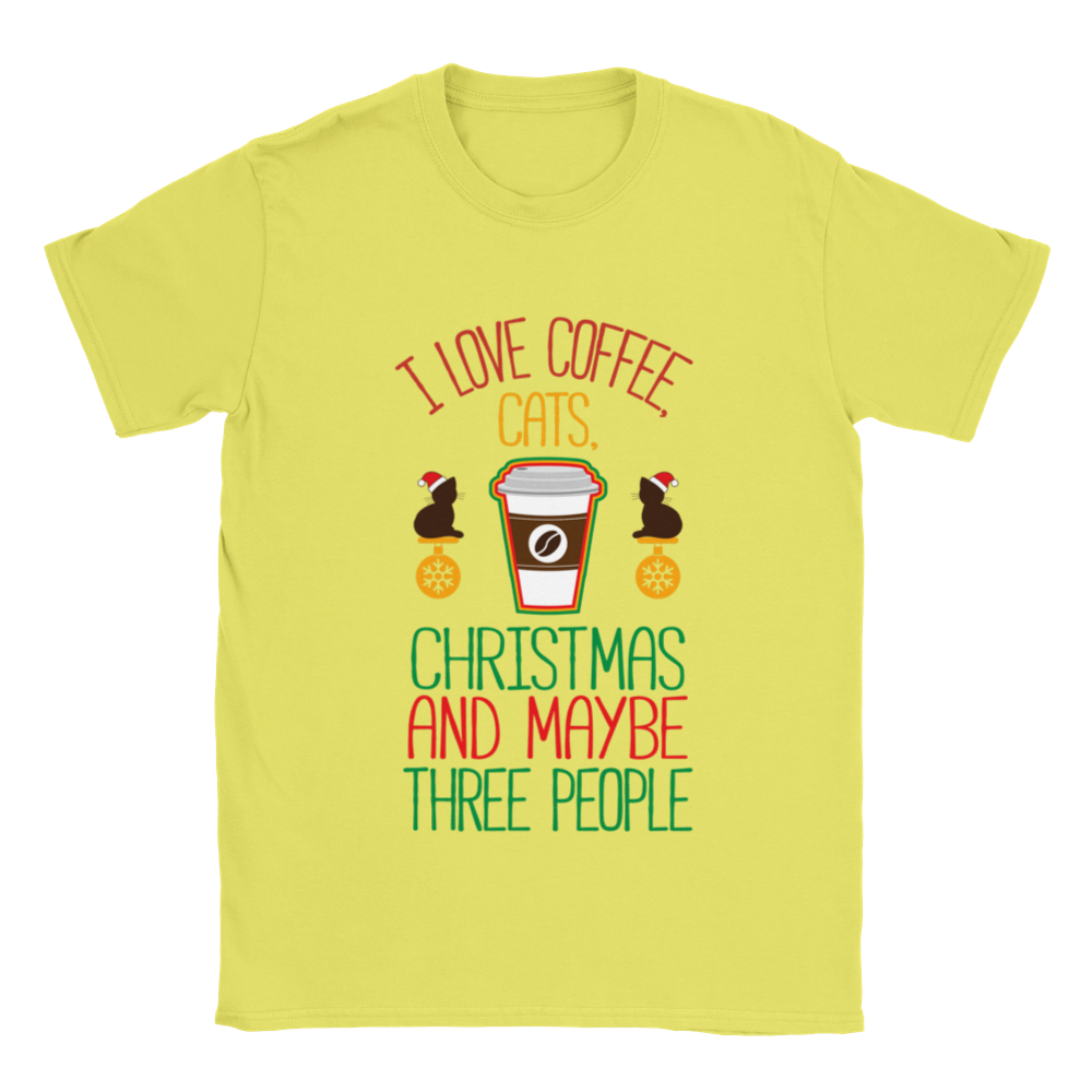 I Love Coffee Cats Christmas And MAybe Three People Classic Unisex Crewneck T-shirt