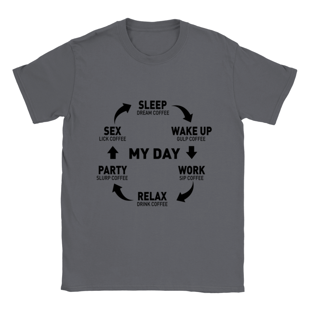 My Day Dream Coffee Gulp Coffee Sip Coffee Drink Coffee Slurp Coffee Lick Coffee Classic Unisex Crewneck T-shirt
