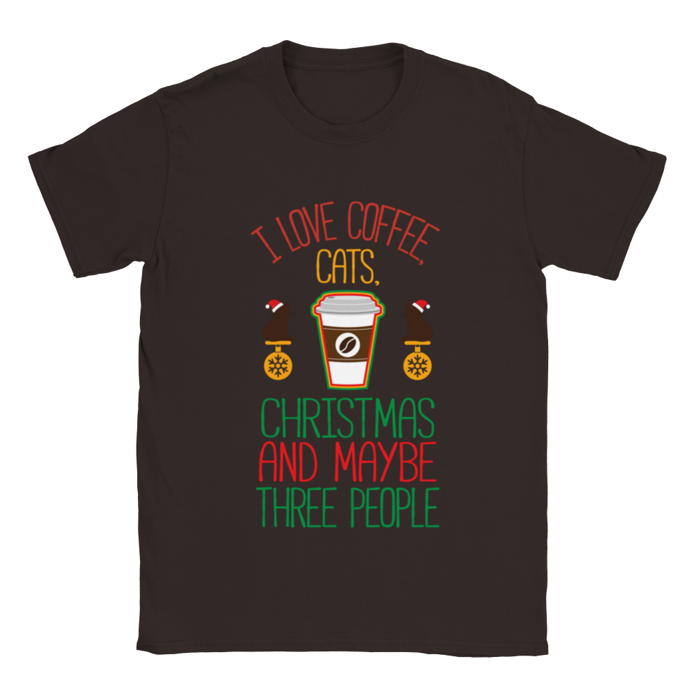 I Love Coffee Cats Christmas And MAybe Three People Classic Unisex Crewneck T-shirt