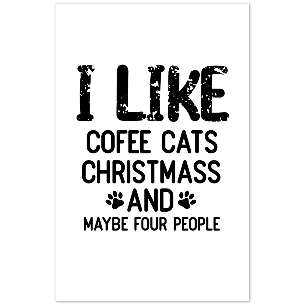 I Like Coffee Cats Christmas Premium Matte Paper Poster