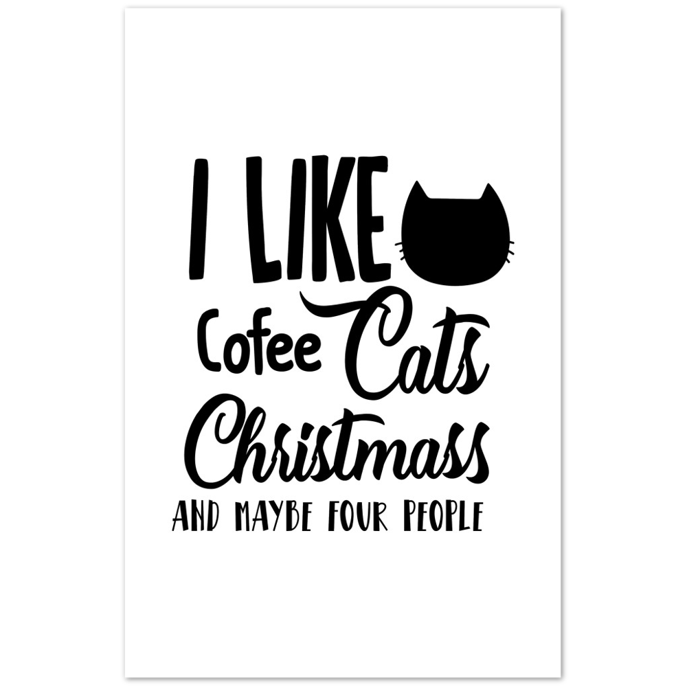 I Like Coffee Cats Christmas Premium Matte Paper Poster