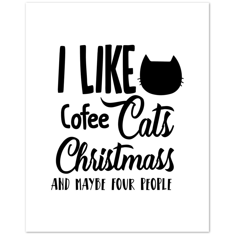 I Like Coffee Cats Christmas Premium Matte Paper Poster