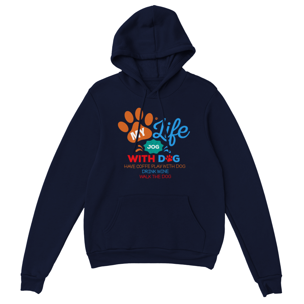 My Life Dog Coffee Wine Classic Unisex Pullover Hoodie