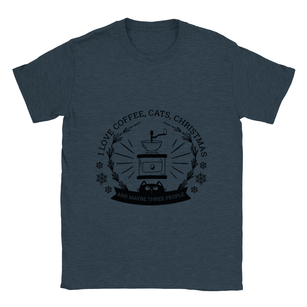 I Love Coffee Cats Christmas And MAybe Three People Classic Unisex Crewneck T-shirt