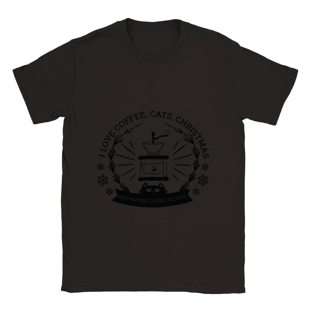 I Love Coffee Cats Christmas And MAybe Three People Classic Unisex Crewneck T-shirt