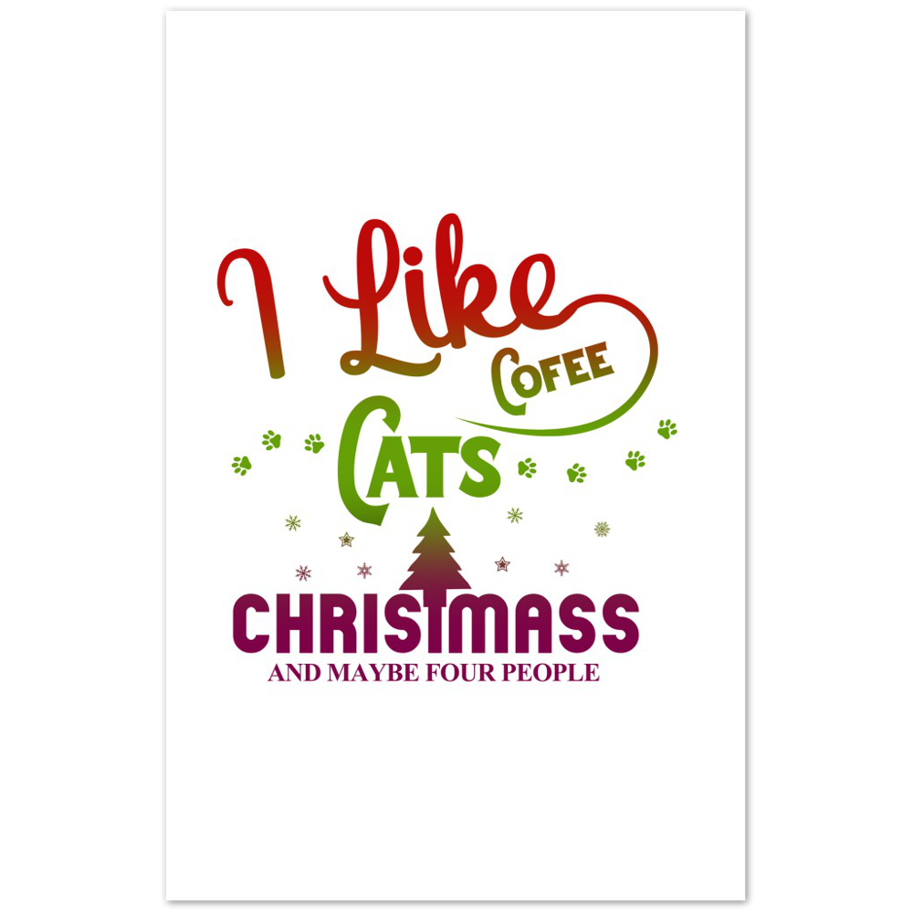 I Like Coffee Cats Christmas Premium Matte Paper Poster