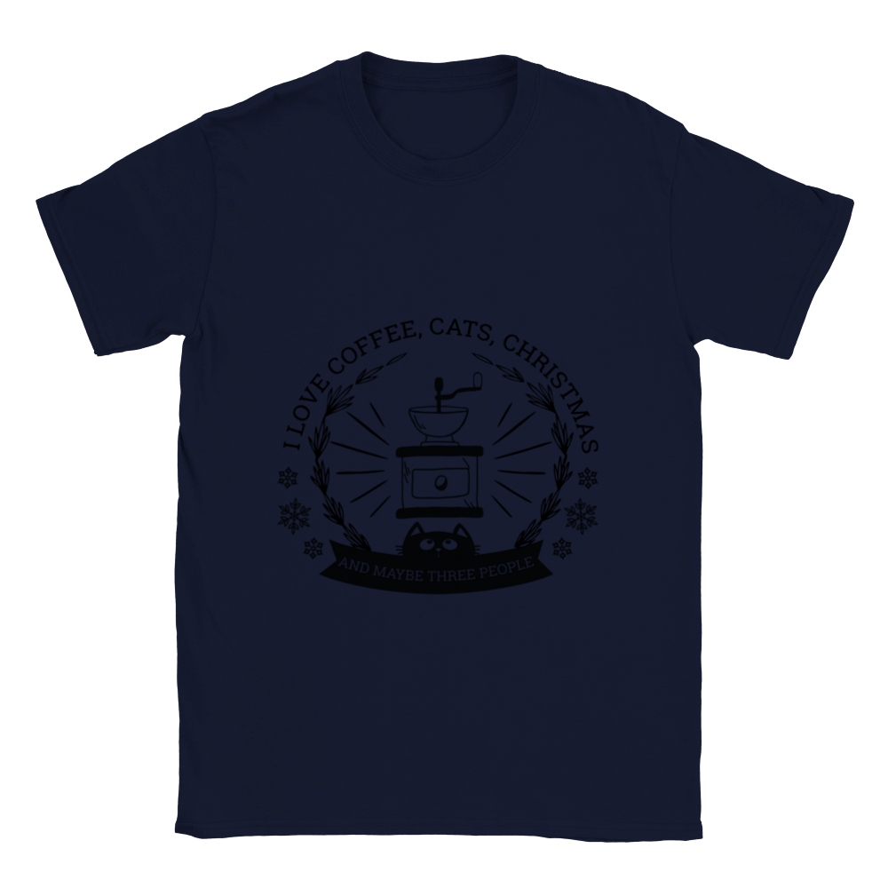 I Love Coffee Cats Christmas And MAybe Three People Classic Unisex Crewneck T-shirt