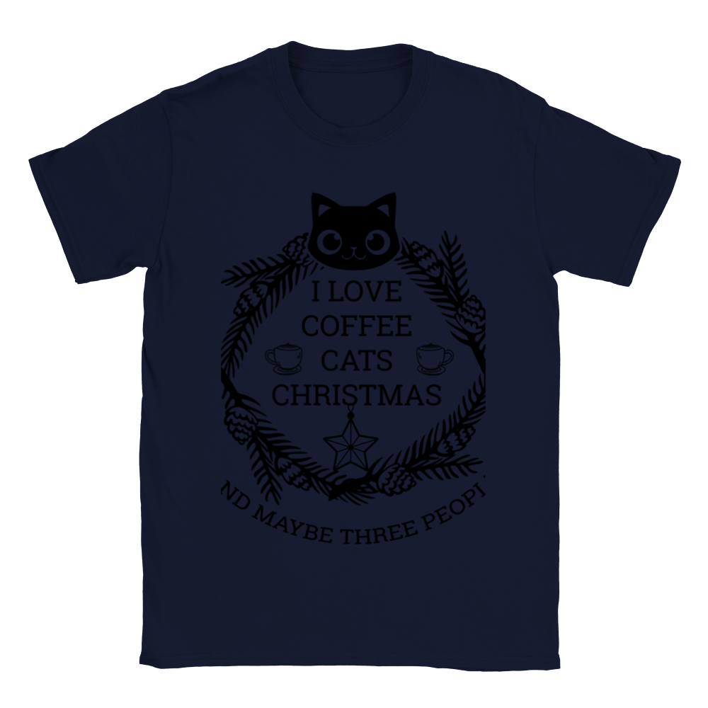 I Love Coffee Cats Christmas And MAybe Three People Classic Unisex Crewneck T-shirt