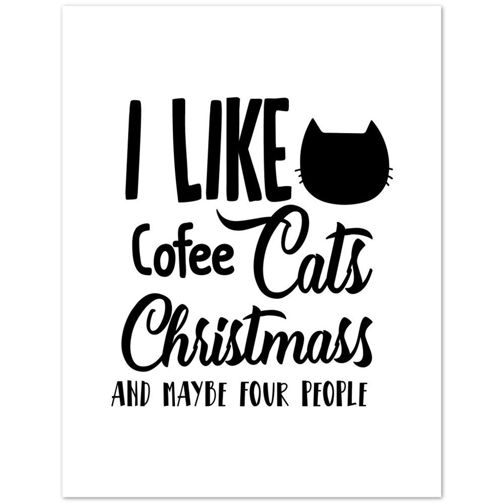 I Like Coffee Cats Christmas Premium Matte Paper Poster