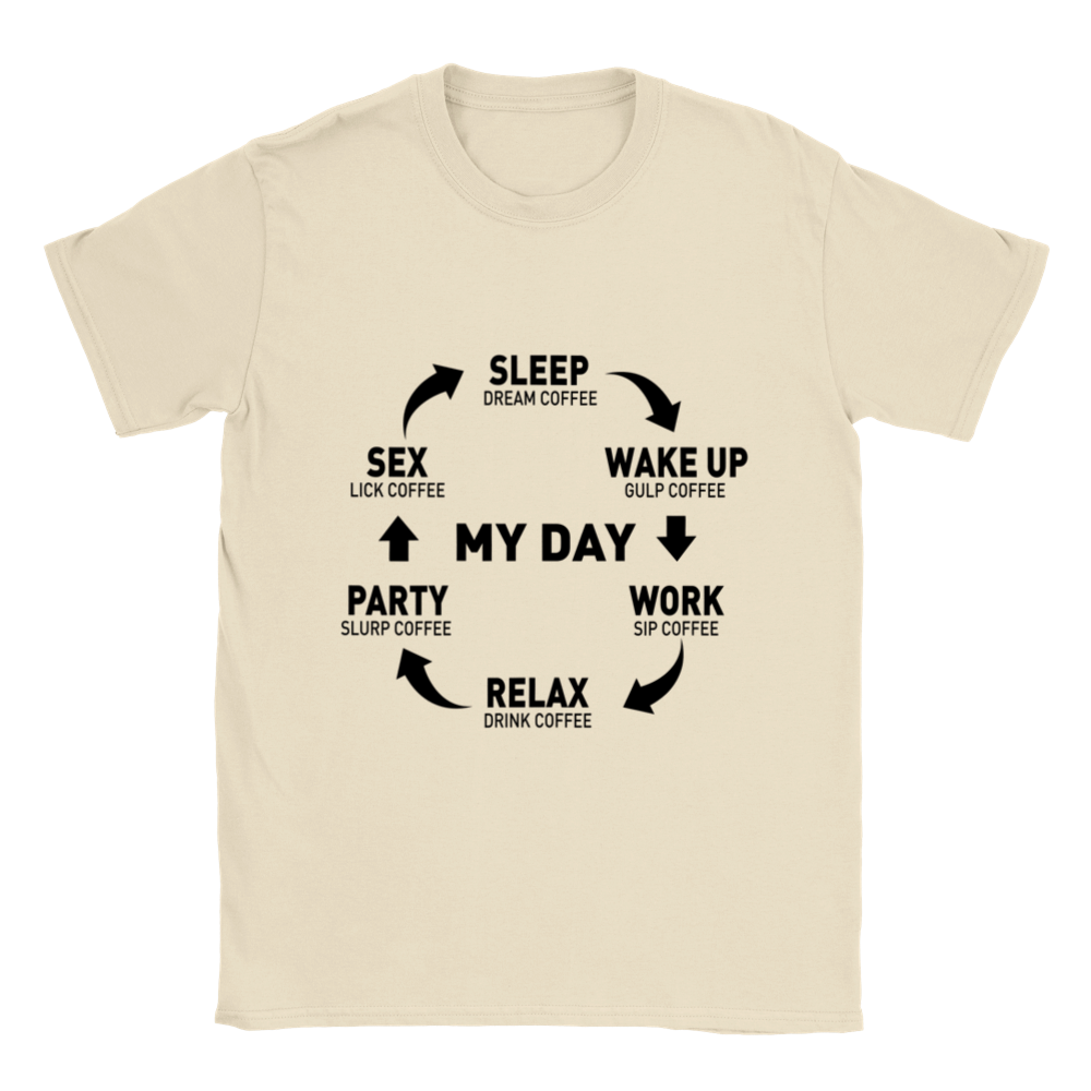 My Day Dream Coffee Gulp Coffee Sip Coffee Drink Coffee Slurp Coffee Lick Coffee Classic Unisex Crewneck T-shirt
