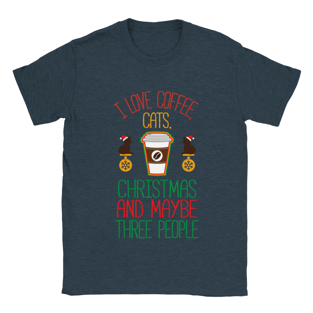 I Love Coffee Cats Christmas And MAybe Three People Classic Unisex Crewneck T-shirt