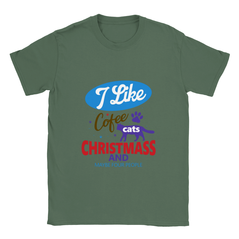 I Like Coffee Cats Christmas Classic Unisex Crewneck T-shirt