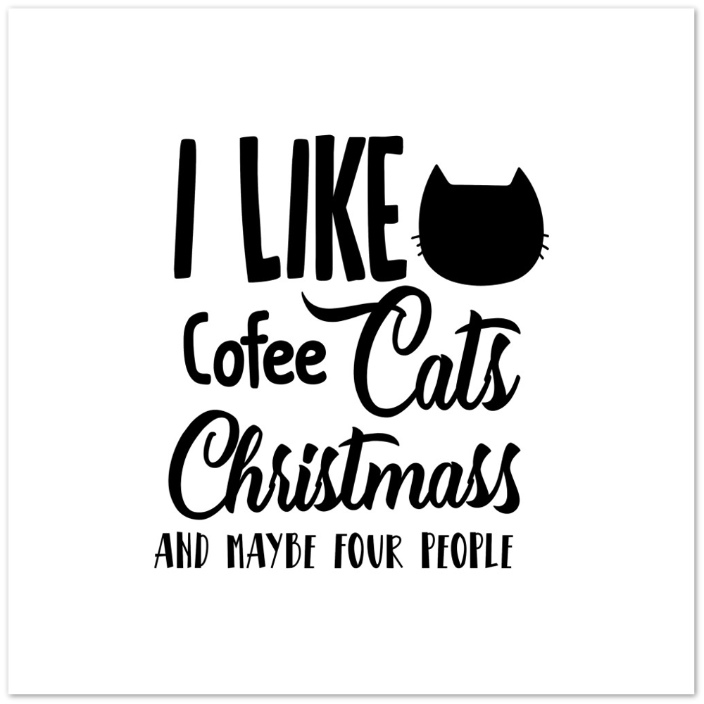 I Like Coffee Cats Christmas Premium Matte Paper Poster