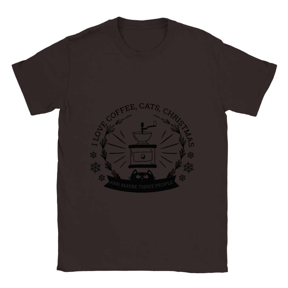 I Love Coffee Cats Christmas And MAybe Three People Classic Unisex Crewneck T-shirt