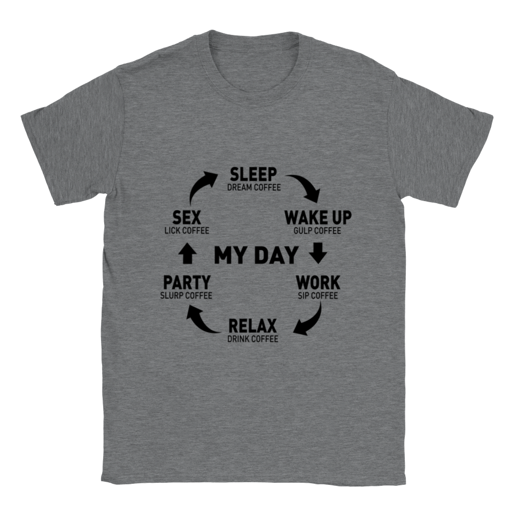 My Day Dream Coffee Gulp Coffee Sip Coffee Drink Coffee Slurp Coffee Lick Coffee Classic Unisex Crewneck T-shirt