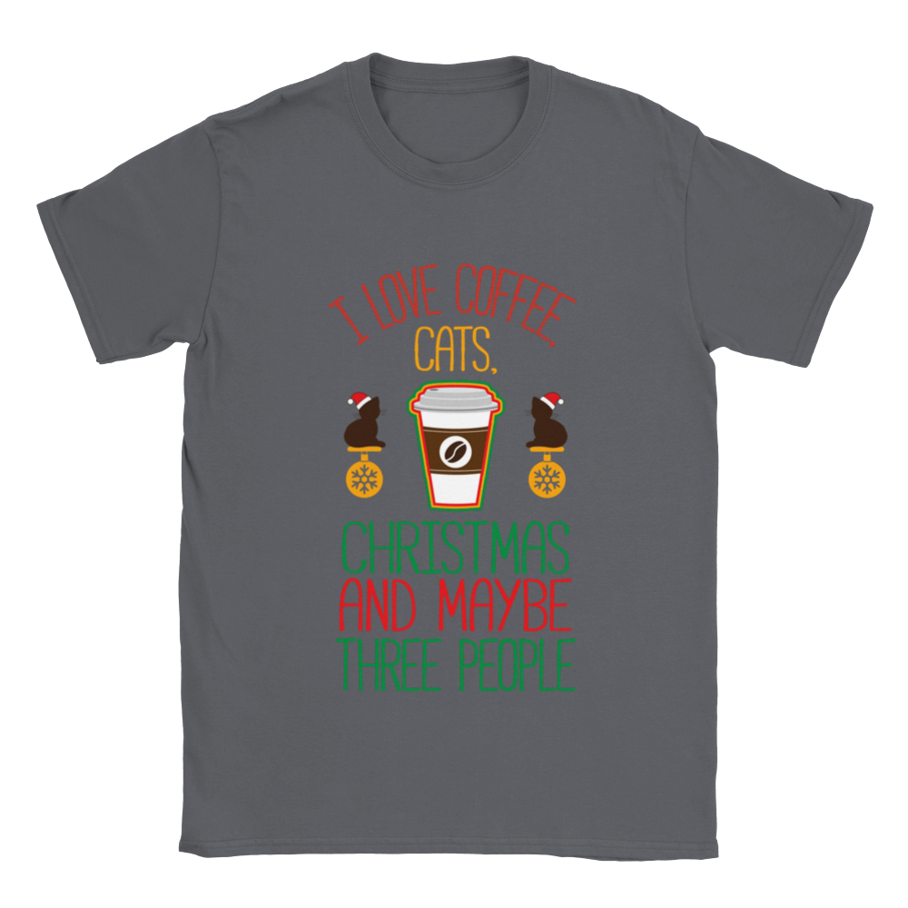 I Love Coffee Cats Christmas And MAybe Three People Classic Unisex Crewneck T-shirt