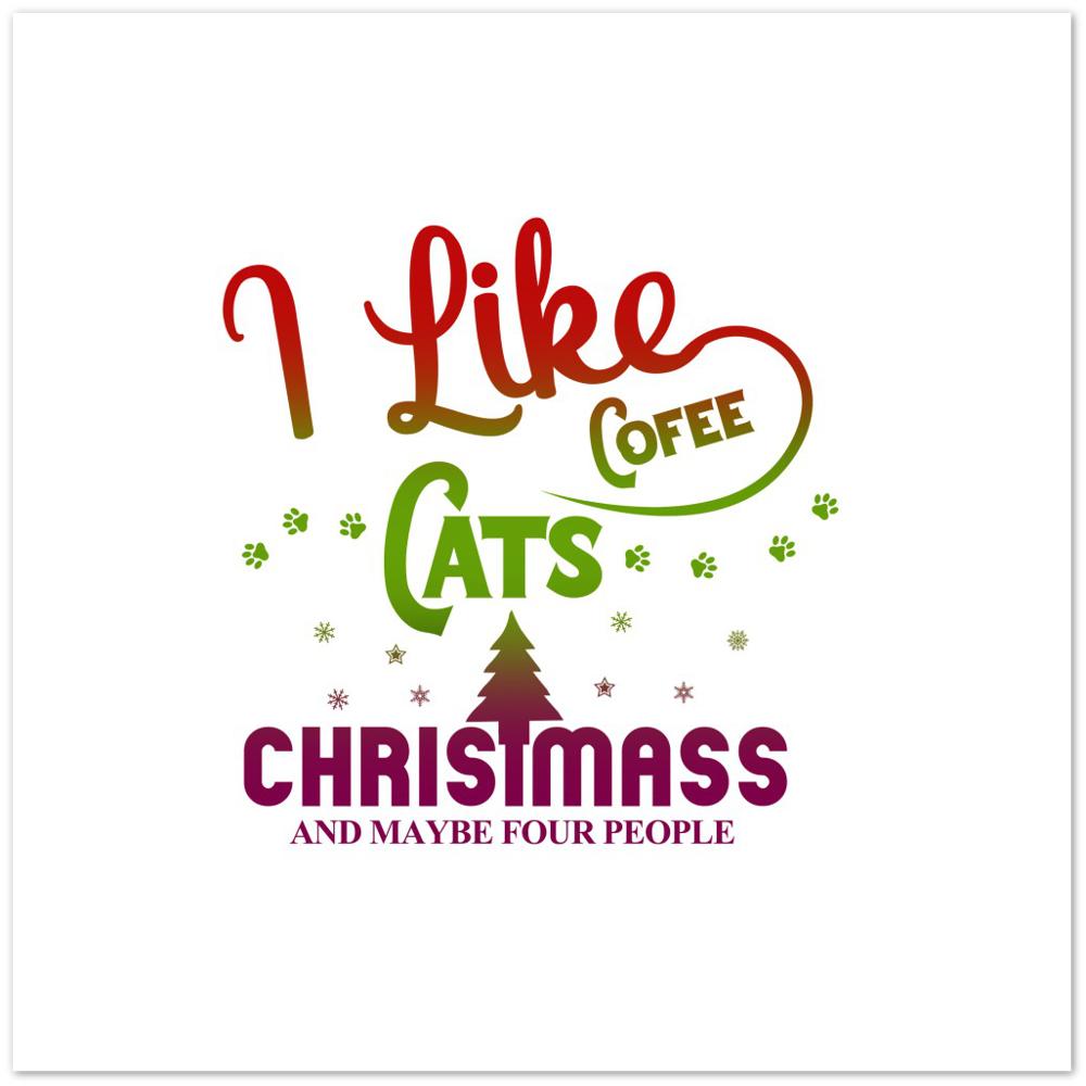 I Like Coffee Cats Christmas Premium Matte Paper Poster