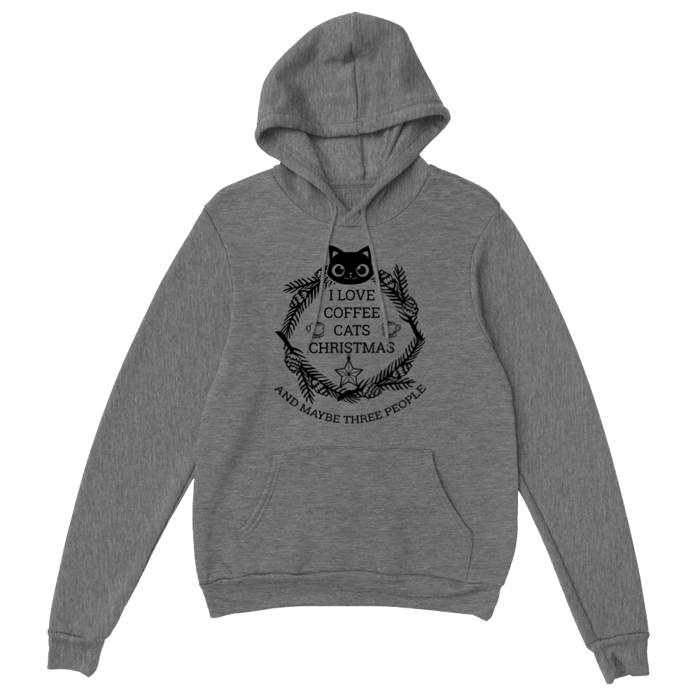 I Love Coffee Cats Christmas And MAybe Three People Classic Unisex Pullover Hoodie