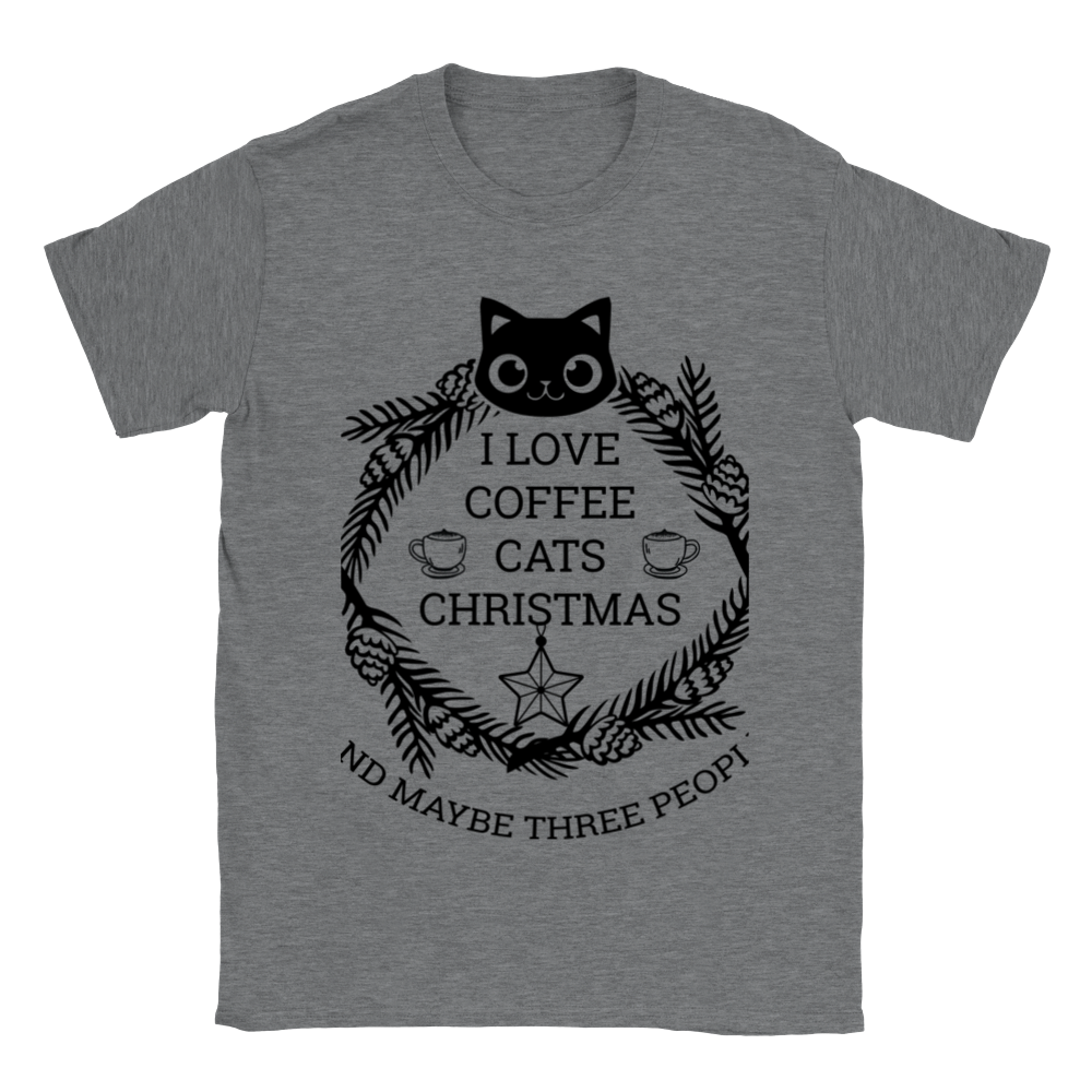I Love Coffee Cats Christmas And MAybe Three People Classic Unisex Crewneck T-shirt