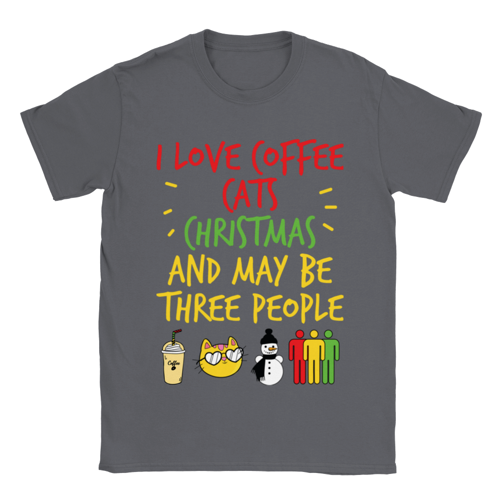 I Love Coffee Cats Christmas And MAybe Three People Classic Unisex Crewneck T-shirt