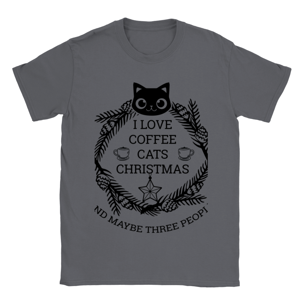 I Love Coffee Cats Christmas And MAybe Three People Classic Unisex Crewneck T-shirt