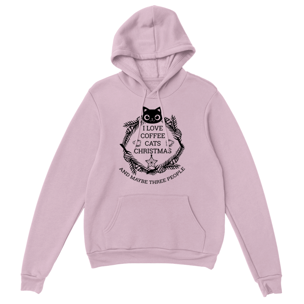 I Love Coffee Cats Christmas And MAybe Three People Classic Unisex Pullover Hoodie