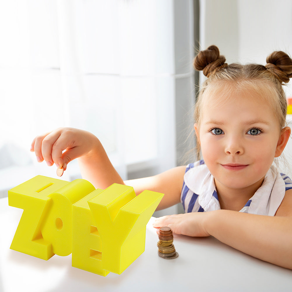 Personalized 3D Printing Name Piggy Bank for Child