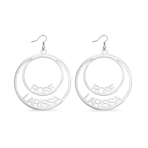 Personalized Double Hoop Name Earrings