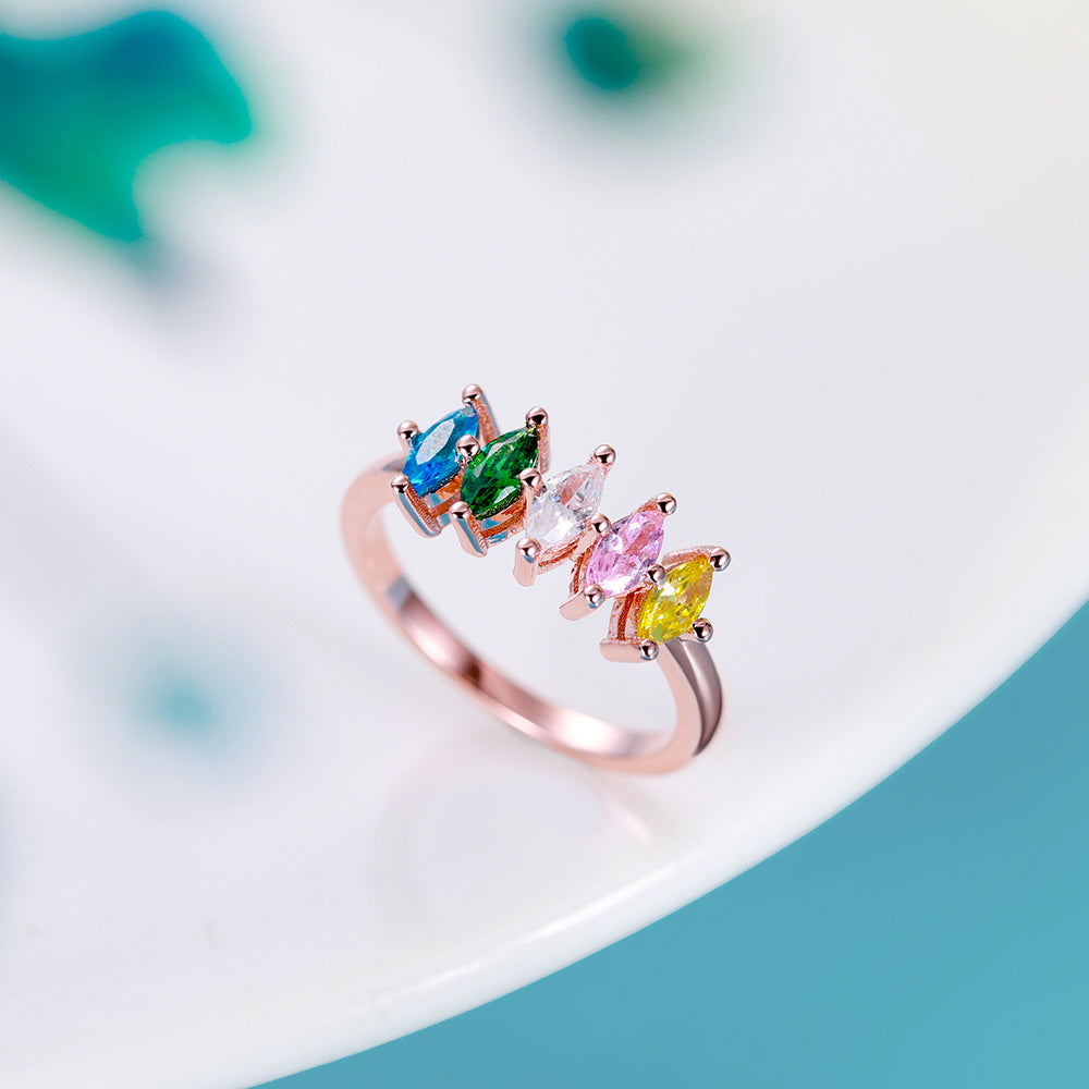 Custom-built Gemstone Family Ring