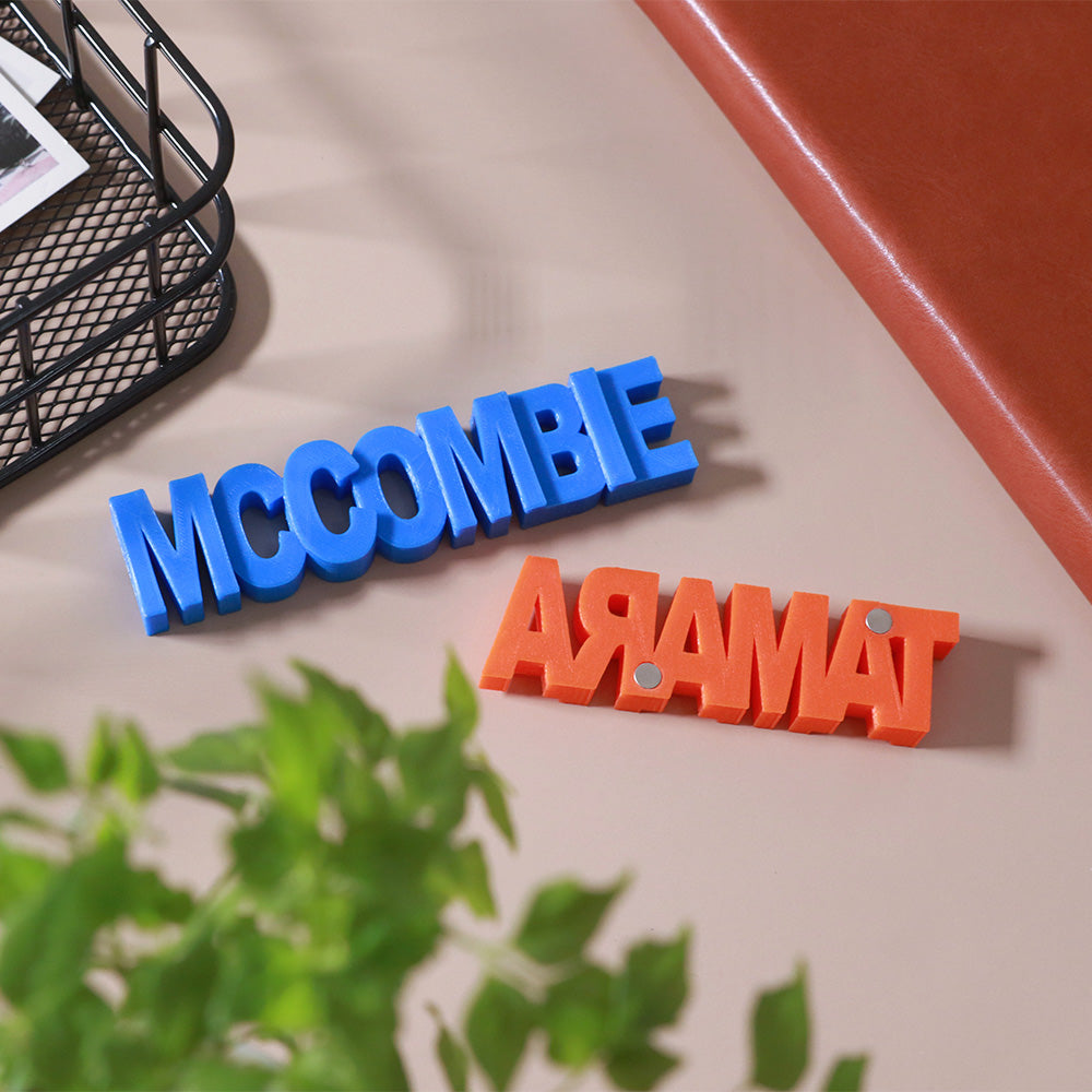 Personalized 3D Print Text Sign Magnet Set of 3