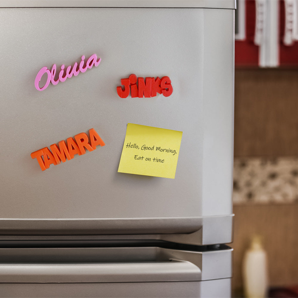 Personalized 3D Print Text Sign Magnet Set of 3