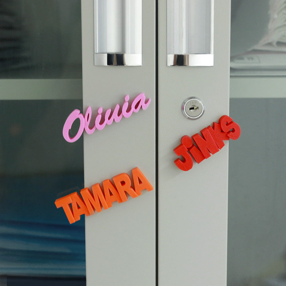 Personalized 3D Print Text Sign Magnet Set of 3