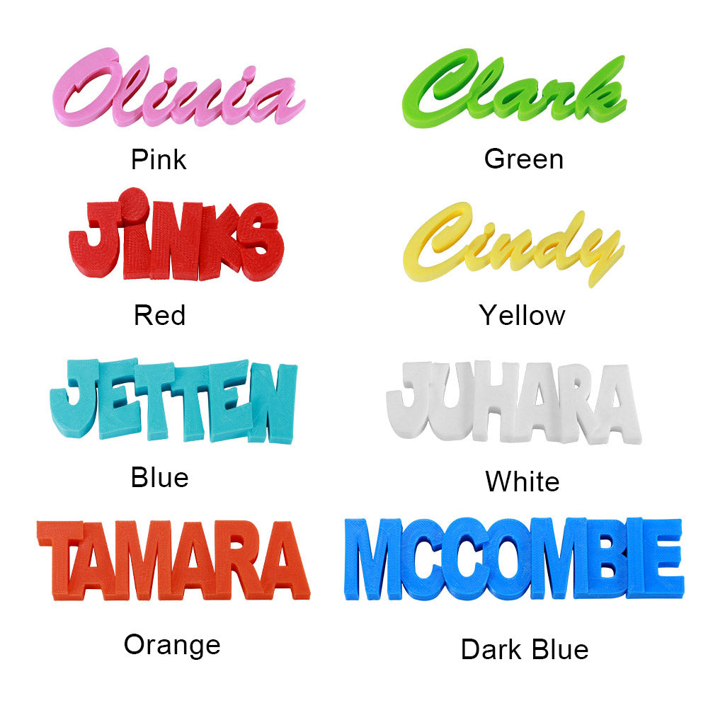 Personalized 3D Print Text Sign Magnet Set of 3