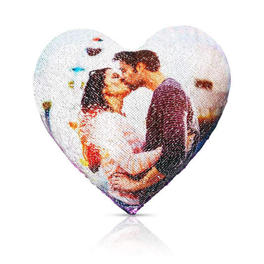 Personalized Heart Sequin Pillow w/ Insert