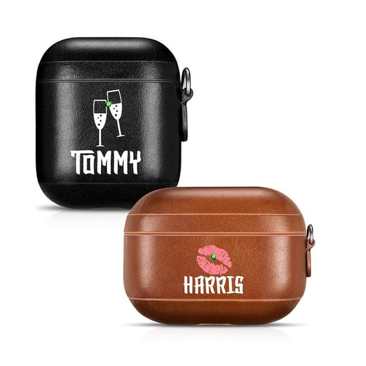Personalized Genuine Leather Airpod Case - Valentine's Edition