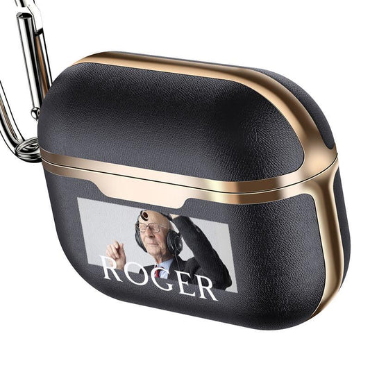 Custom Photo Electroplated Leather Airpod Case Pro