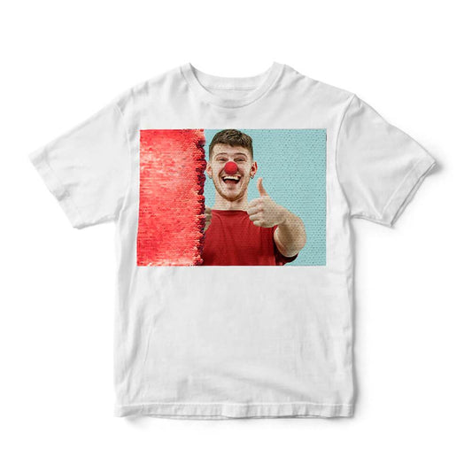 Personalized Sequin Kids T-Shirts (Rectangle - Double Print)