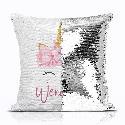 Personalized Unicorn Sequin Pillow