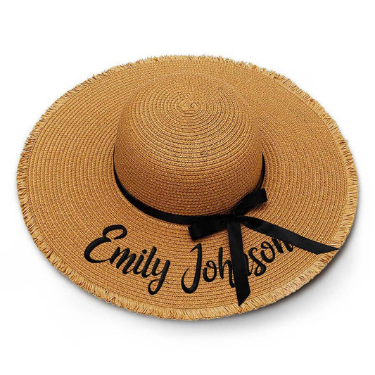 Custom Embroidery Floppy Beach Hat - Threaded Edges