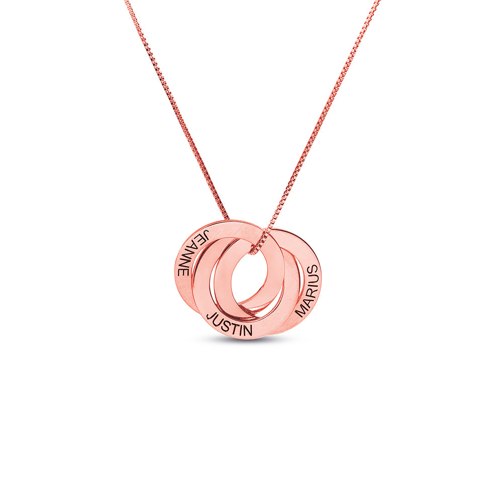 Engraved Ring Necklace Sterling Silver