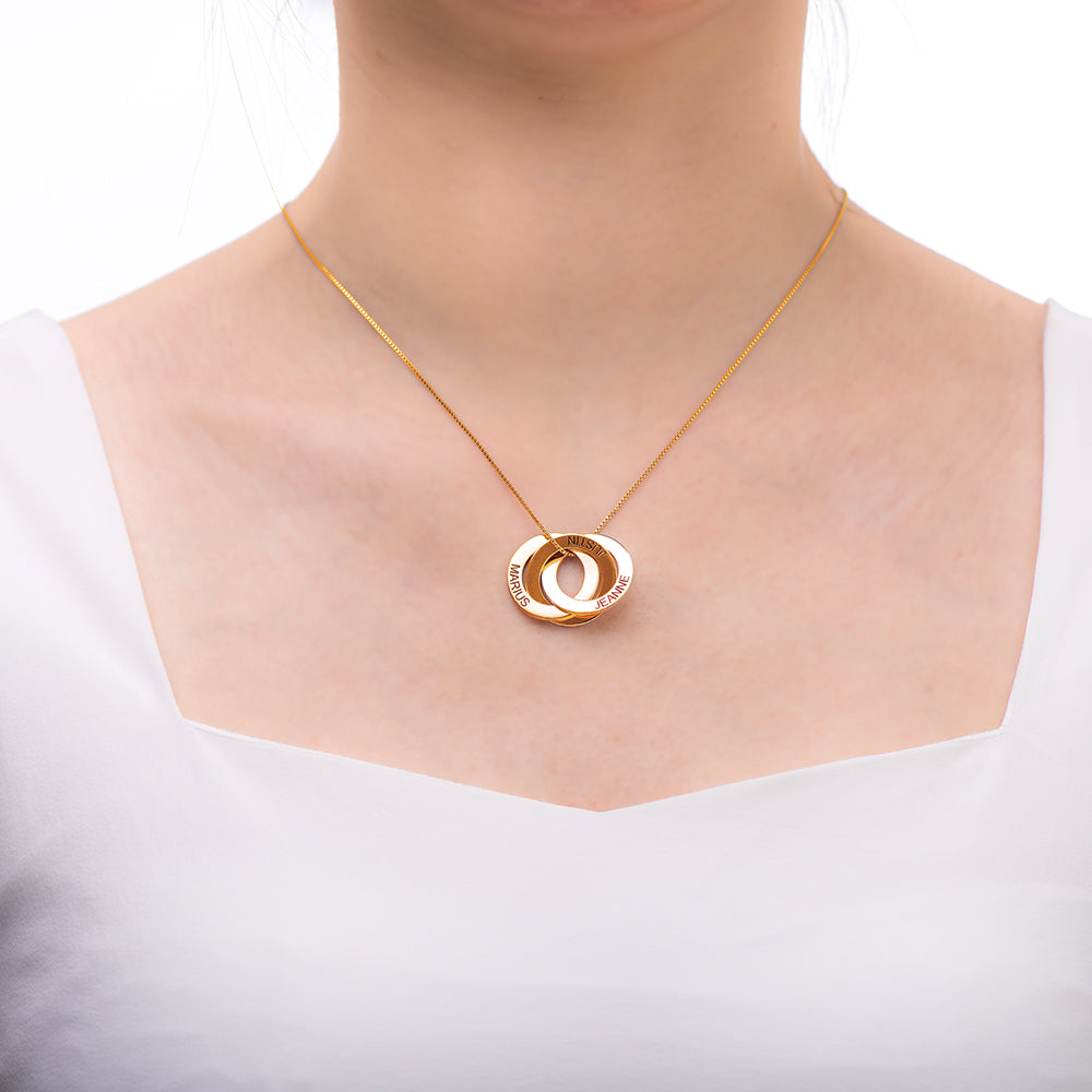 Engraved Ring Necklace Sterling Silver