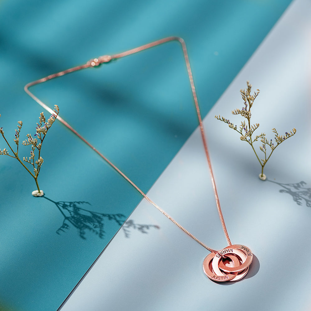 Engraved Ring Necklace Sterling Silver